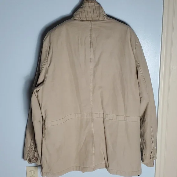 True Religion tan military style jacket size xl